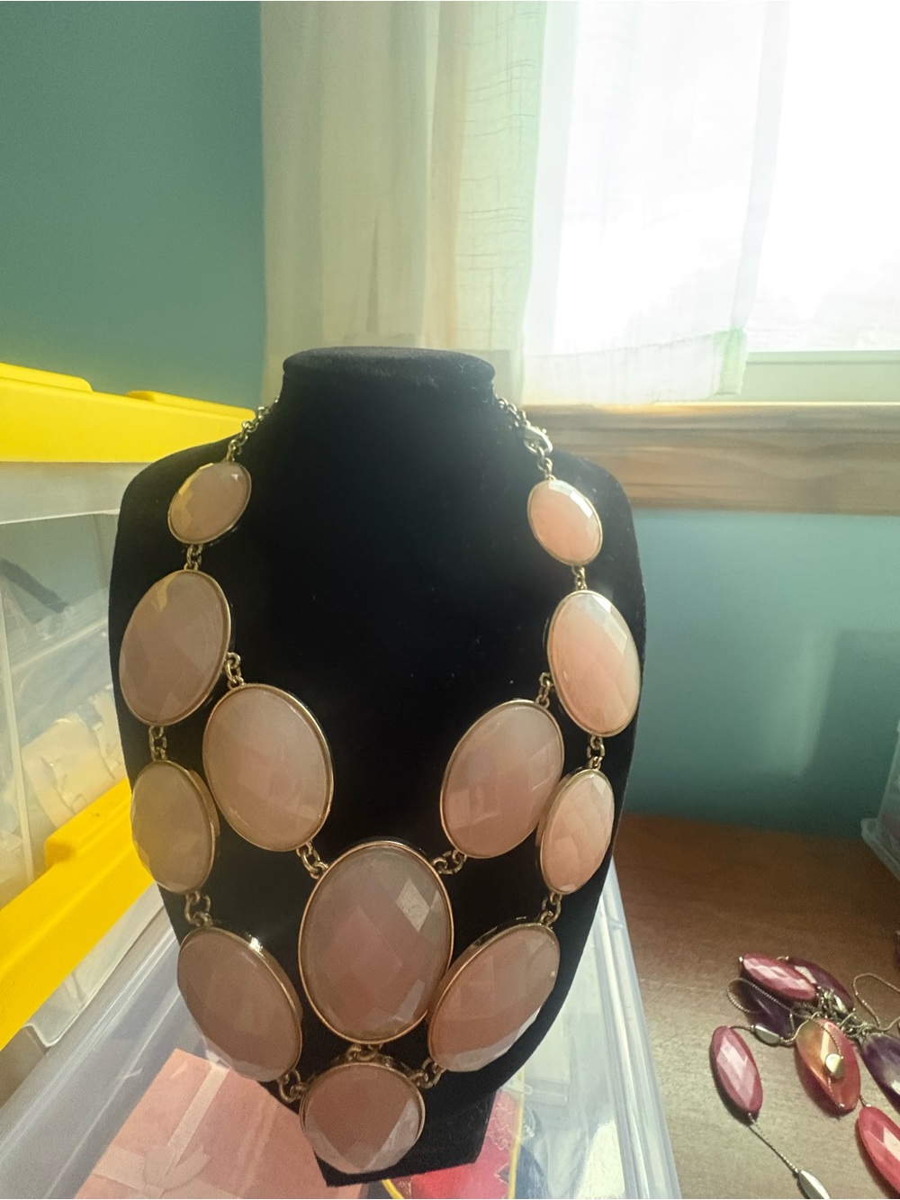 Elegant Pink Statement Necklace - Women Jewelry